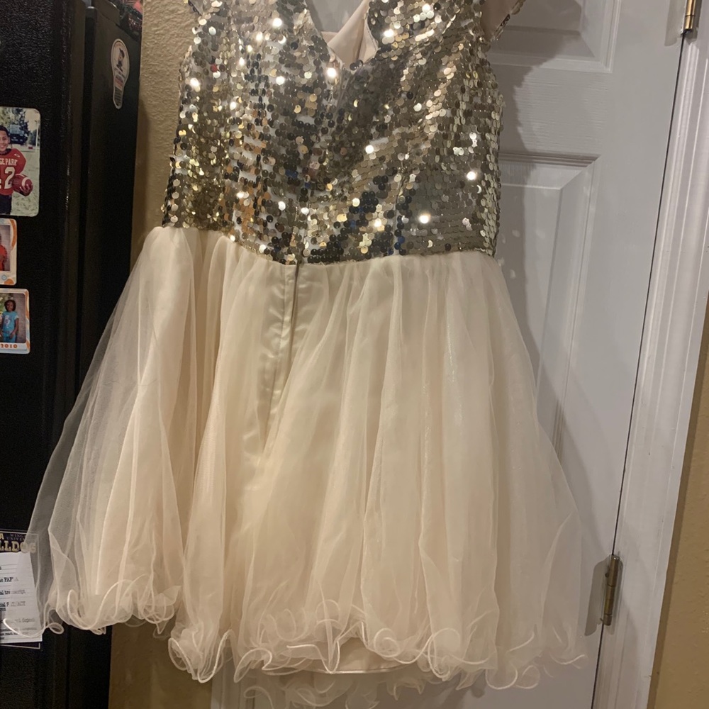 Cream and gold dress